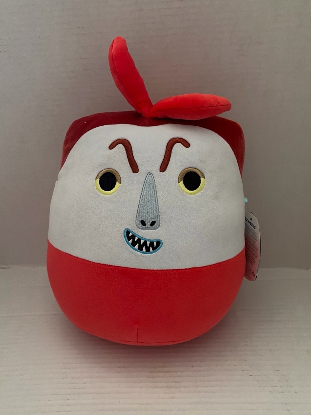 Plush Red Apple Character Pillow - Soft Decorative Toy